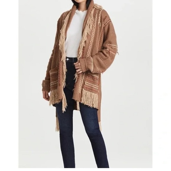 NWT MISA Los Angeles Isabella Cardigan - Camel Combo Size XS - Picture 1 of 15